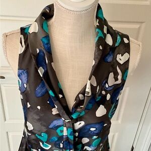 Ann Taylor Teal and Blue Abstract Dress